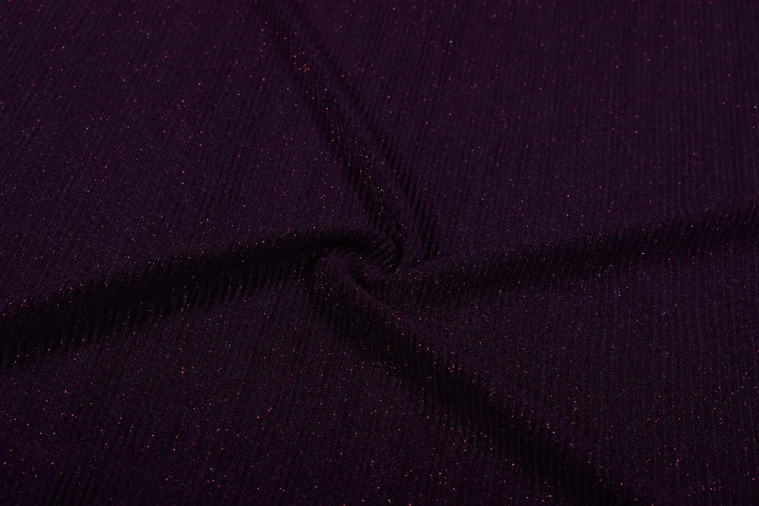Wine Pleated Glitter Knit Fabric