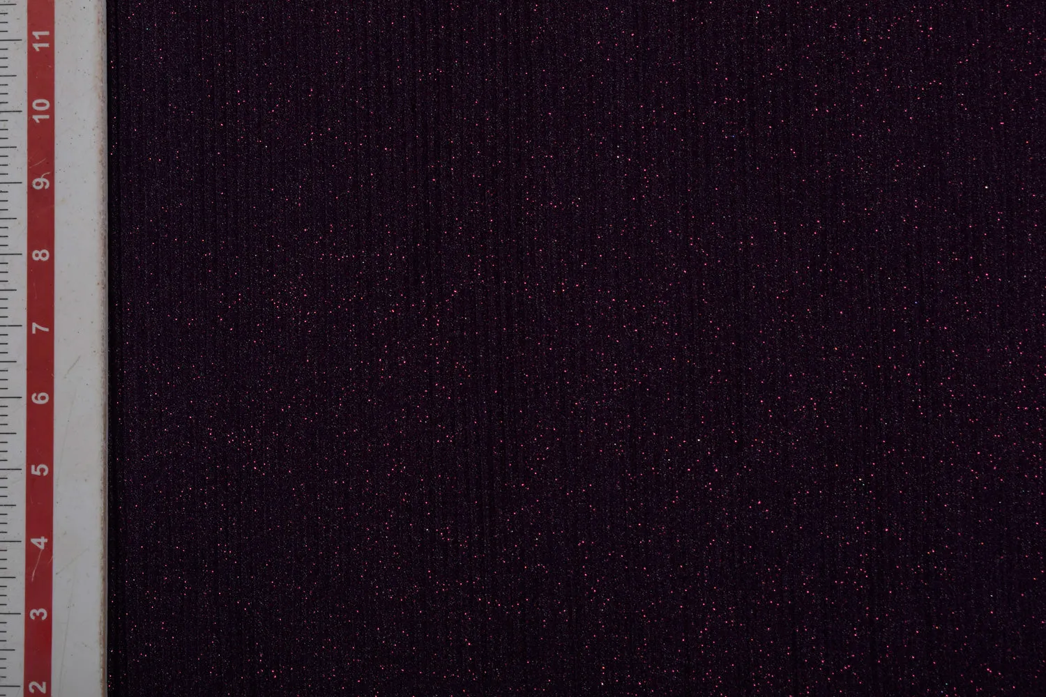 Wine Pleated Glitter Knit Fabric
