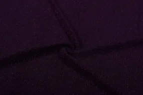 Wine Pleated Glitter Knit Fabric